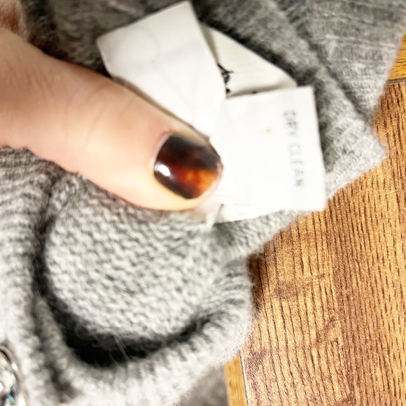 Rickie Freeman Vintage Long Sleeve wool Sweater mini Dress Gray Sz 4 holiday - Picture 9 of 9